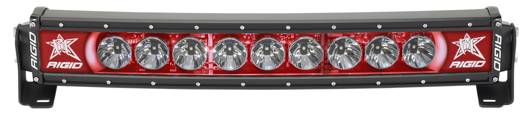20 Inch LED Light Bar Single Row Curved Red Backlight Radiance Plus RIGID Industries