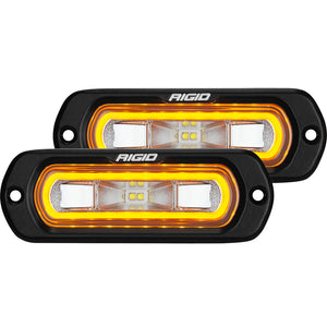 SR-L Series Off-Road Spreader Pod 3 Wire Flush Mount With Amber Halo Pair RIGID Industries