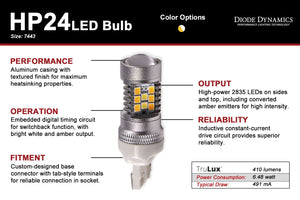 7443 LED Bulb HP24 LED Cool White Switchback Diode Dynamics